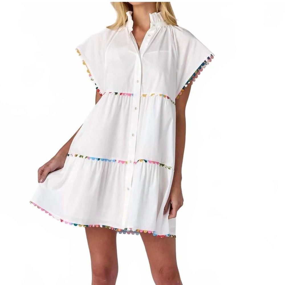 CROSBY BY MOLLIE BURCH Women's White Whitley Dress‎ - Size Medium